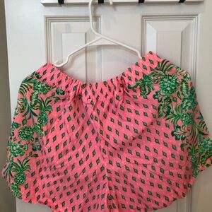 Lilly Pulitzer Pink and Green Drawstring Shorts